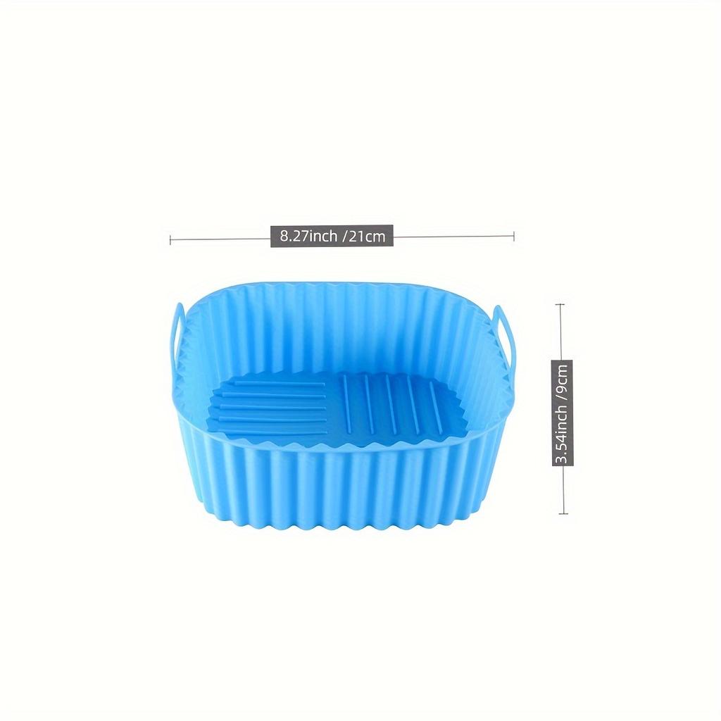1pc Colorful Reusable Silicone Air Fryer Liner - 20.32cm Square, Fits 4-7 Qt Air Fryers, Oven & Microwave Safe, Non-Stick & Easy To Clean.