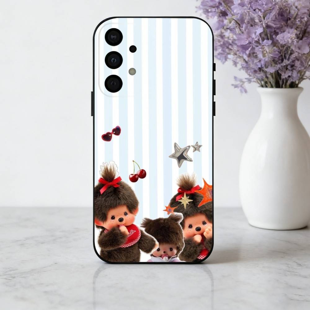 C-Cute M-Monchhichis-S Чехол для телефона для Samsung Galaxy A73,A72,A71,A70,A53,A52,A51,Мягкий силиконовый черный чехол