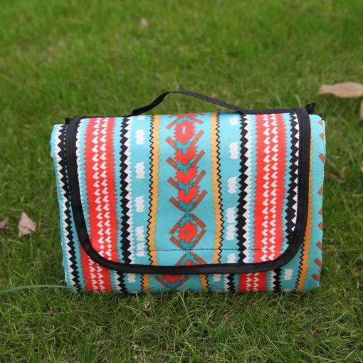 Ethnic Style Picnic Blanket Oxford Cloth Waterproof Outdoor Camping Mat Beach Picnic Cloth Portable Travel Camp Carpet