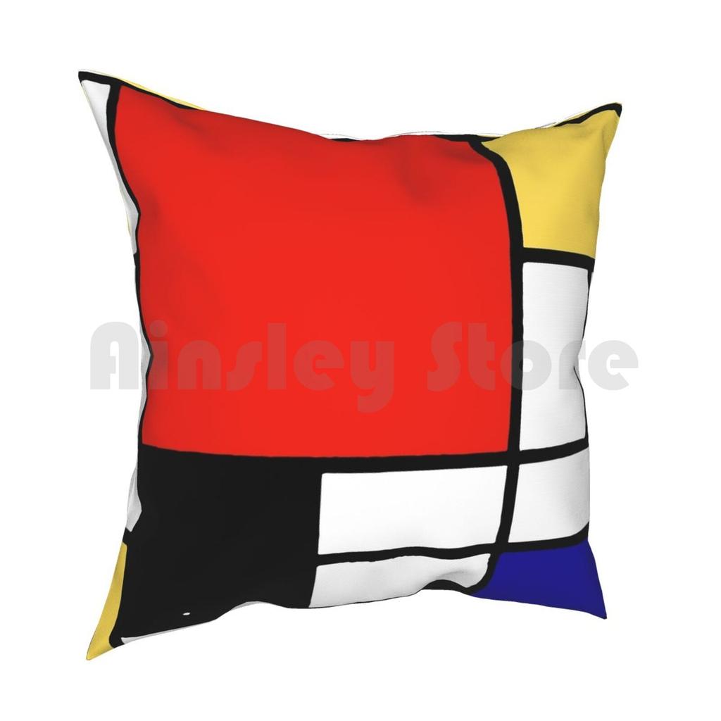 Mondrian Pillow Case Printed Home Soft Throw Pillow Mondrian Geometric Primary Colours Artistic Minimalist Colorful
