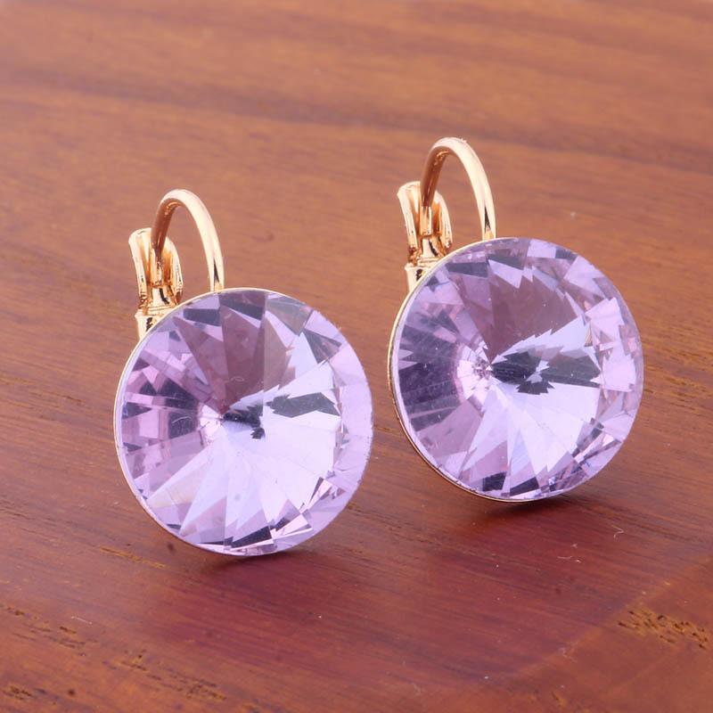 14 мм круглые цветные серьги