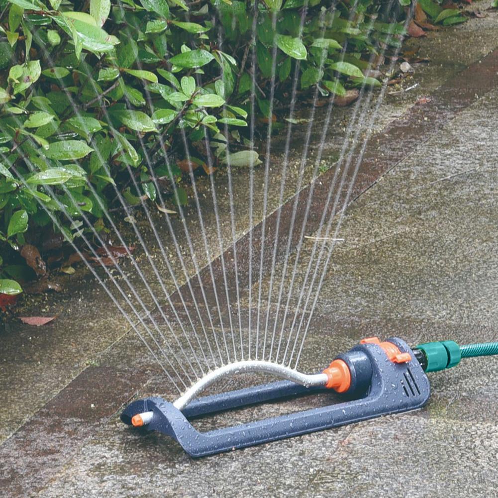 Automatic Oscillating Sprinkler 4 Modes Aluminum Tube Swing Sprinkler 19 Hole Nozzles Rustproof with 1/2in Connector Garden Tool