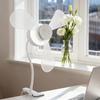 Universal Clip-On Desk Fan with LED Light, Wide Voltage, Multiple Plug Options, 1.2m Cable