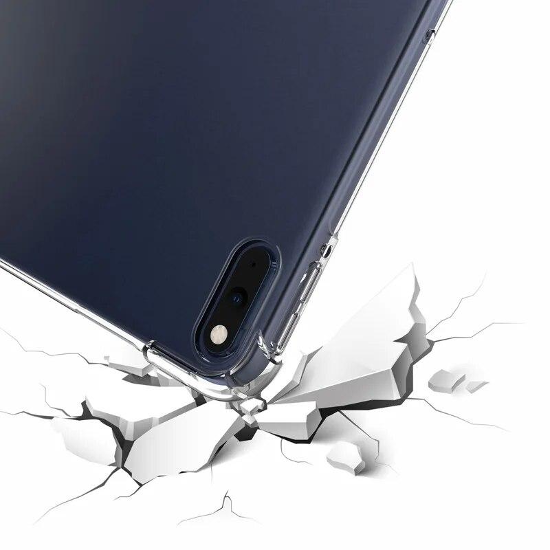 Силиконовый чехол для Huawei MatePad T8 T5 T3 10 9,6 M3 M5 Lite 8,0 8,4 10,1 10,4 10,8, прозрачный чехол, мягкая задняя крышка из ТПУ для планшета
