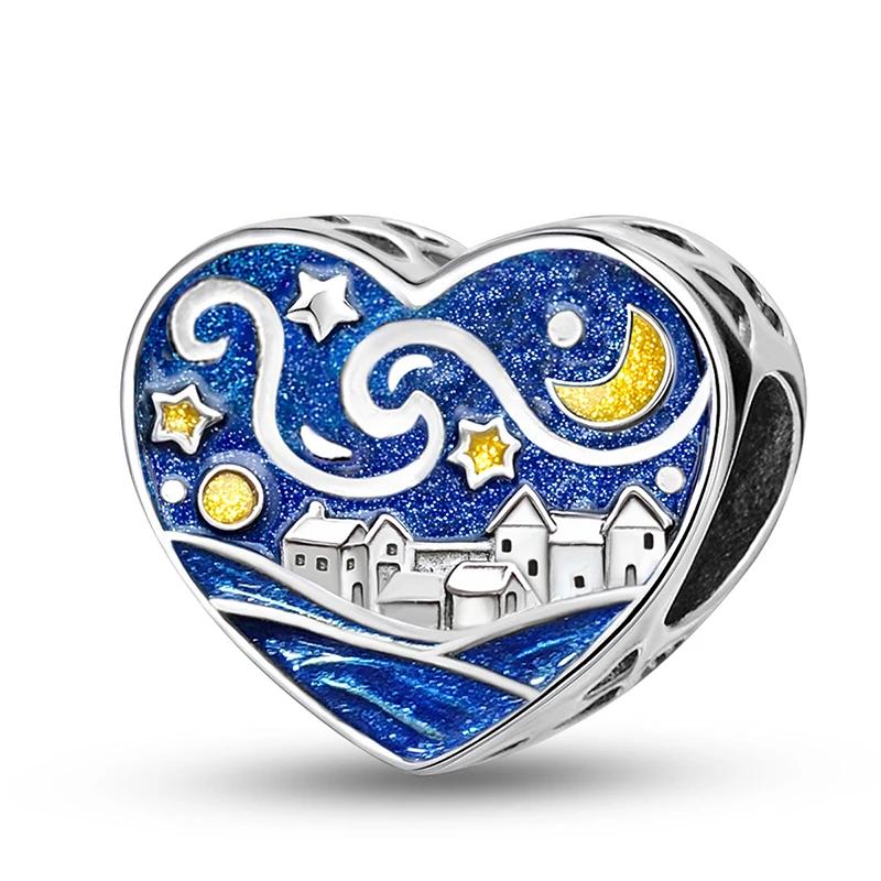 Медные милые шармы-бусины в форме сердца для изготовления браслетов-бэнглов своими руками, подарок, высококачественная бижутерия для женщин