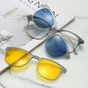 Желейный Серый Прозрачный Овальный Каркас Женские Солнцезащитные Очки для Близоруких Модные Поляризационные Магнитные Клипсы Очки Очки по Рецепту