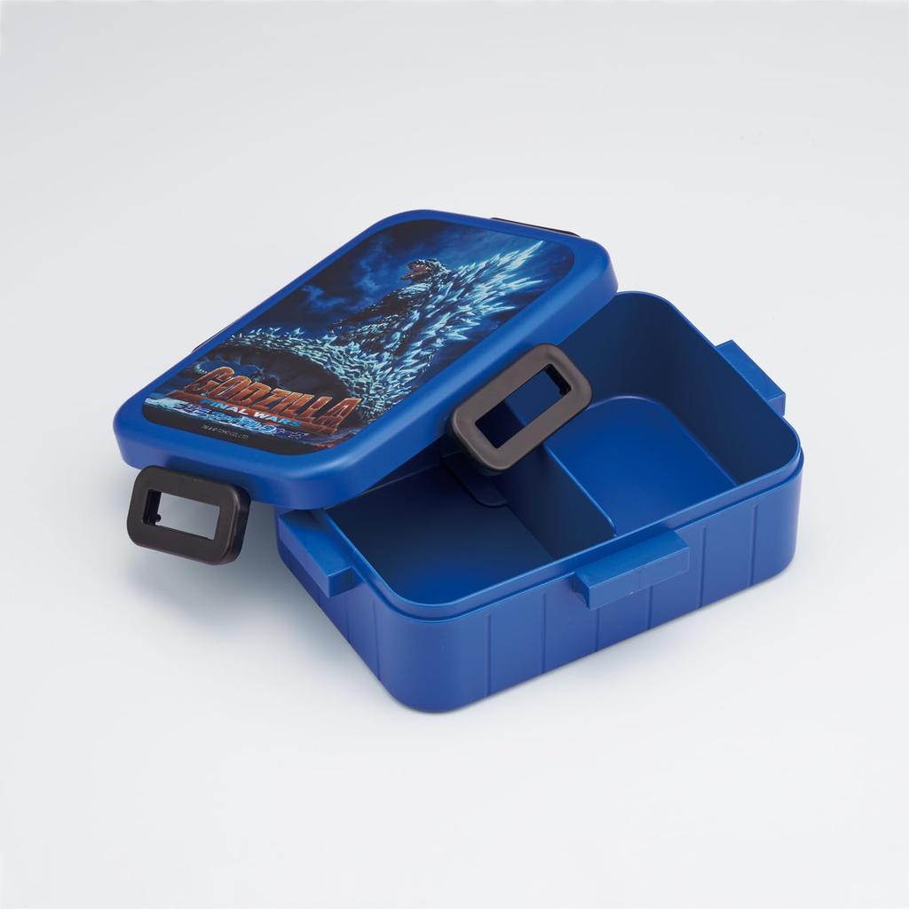 Skater Locking Bento Made In Godzilla Design for 2004 4-Point Box, 650ml, Antibacterial, Japan, YZFL7AG-A