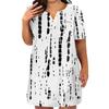 Womens Plus Size Dresses V Neck Short Sleeve Summer Casual Solid Dress Tunic With Pocket