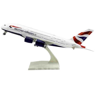Масштаб 1/240 Airbus A380 Литая смола British Airways 30 см Модель самолета-игрушки Подарок для друзей с колесами Подарок-самолет