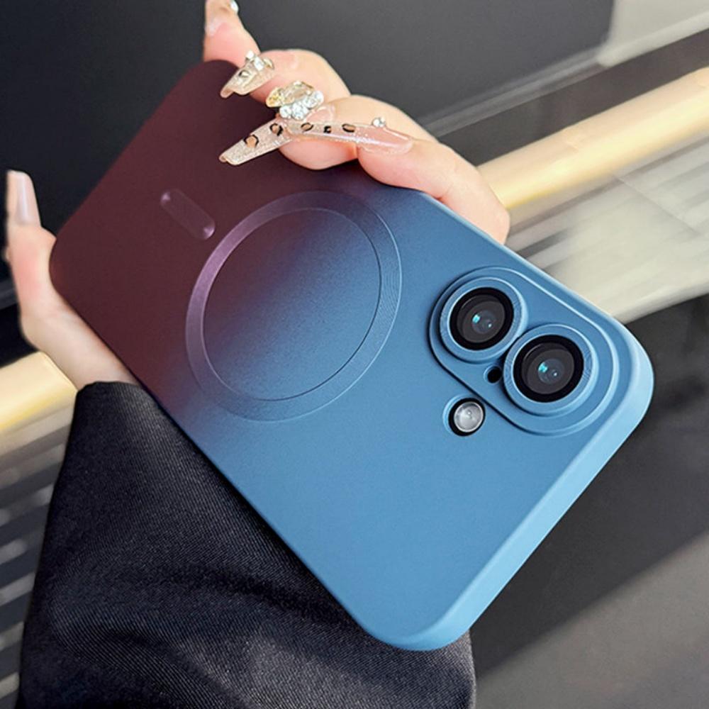 Роскошный градиентный силиконовый магнитный чехол для iPhone 17 Air 16 15 14 Plus 13 12 11 Pro Max 16pro для Magsafe Защитная крышка для беспроводной зарядки