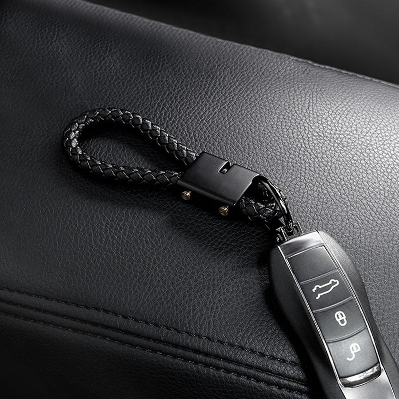 Fashion Leather Braided Rope Keychain Keyring Car Accessory For BMW Series X1 X3 X4 X6 E90 E91 I3 I4 F30 F48 F30 F10 E30 E34 F02 jbdf70