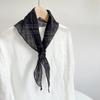 New Triangular Scarf For Women Summer Fashion Neckerchief Cotton Linen Plaid Light Headscarf