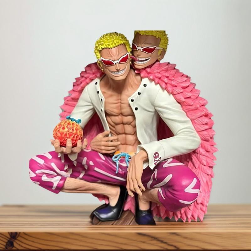 16cm Anime One Piece Figure Donquixote Doflamingo Double Head Shichibukai PVC Action Figure Collection Ornament Toys Gifts