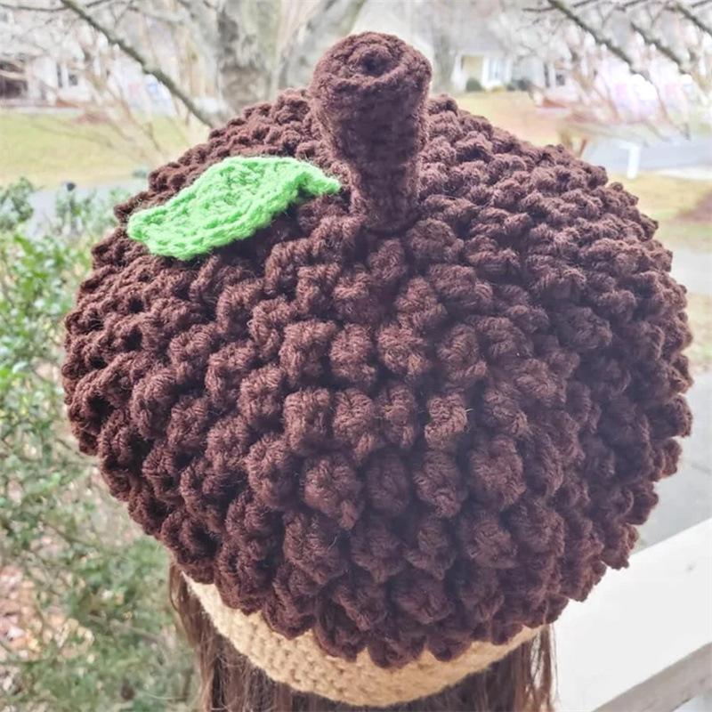 Новый стиль, связанная крючком вручную цветная медвежья ушка, модная персонализированная шапка-пуловер для взрослых