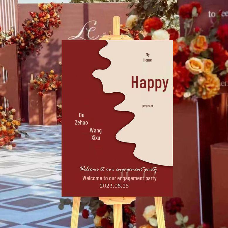 Свадебная церемония Помолвка Приветственный знак - Декоративный указатель и подставка для доски с водой