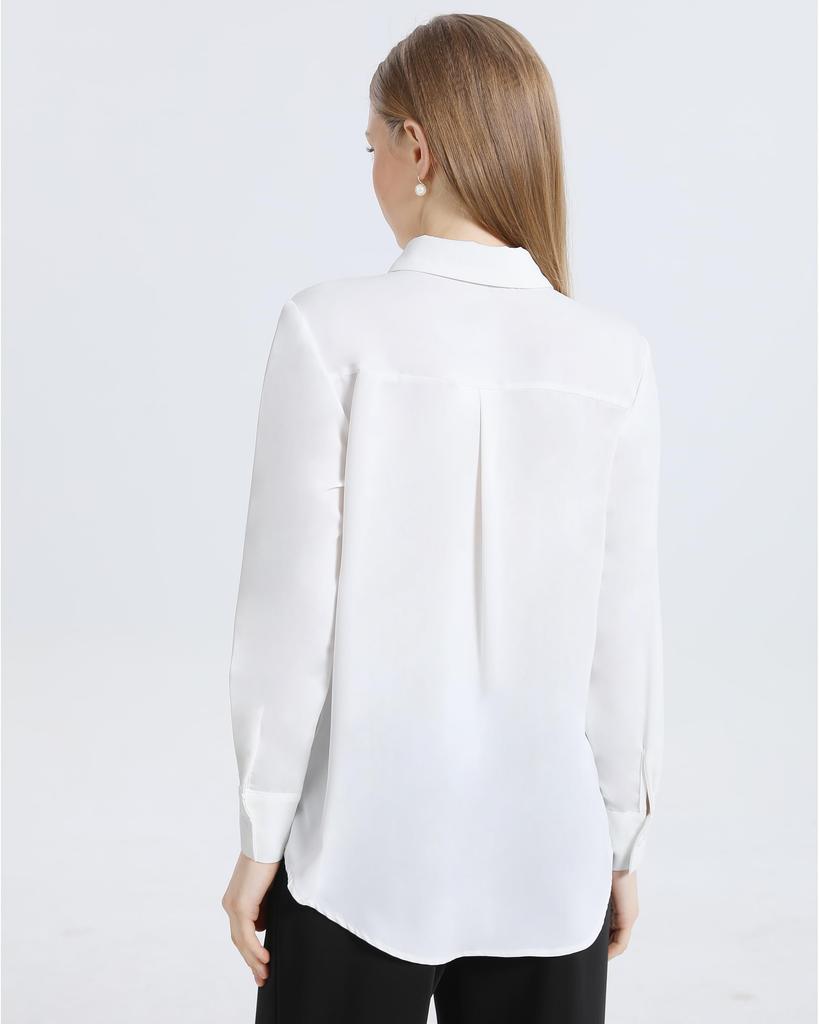 Платье платье длинное для работы бизнеса без формы новое белое M [YASHIGE] Блузка, рубашка, рубашка, женская, рукав, однотонное, для поездок на работу, охоты, офиса, униформа,