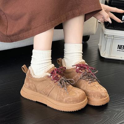 Меховые интегрированные сноубутсы женские низкие новые ботинки для сноуборда зимняя одежда кожаные бархатные хлопковые ботинки