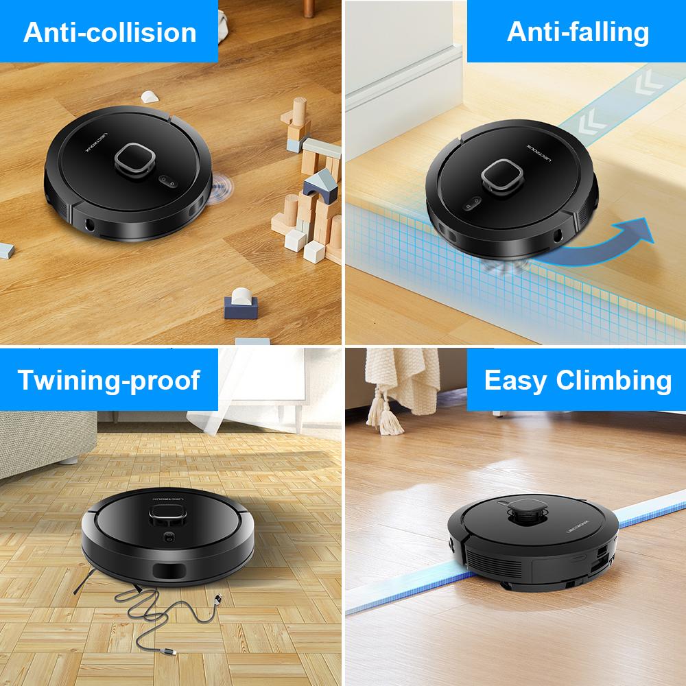 LIECTROUX G7 LDS Робот-пылесос и швабра, самоочищение, лазерный лидар, навигация, карта нескольких этажей, 6,5 кПа, усиление ковра, пробег 180 минут