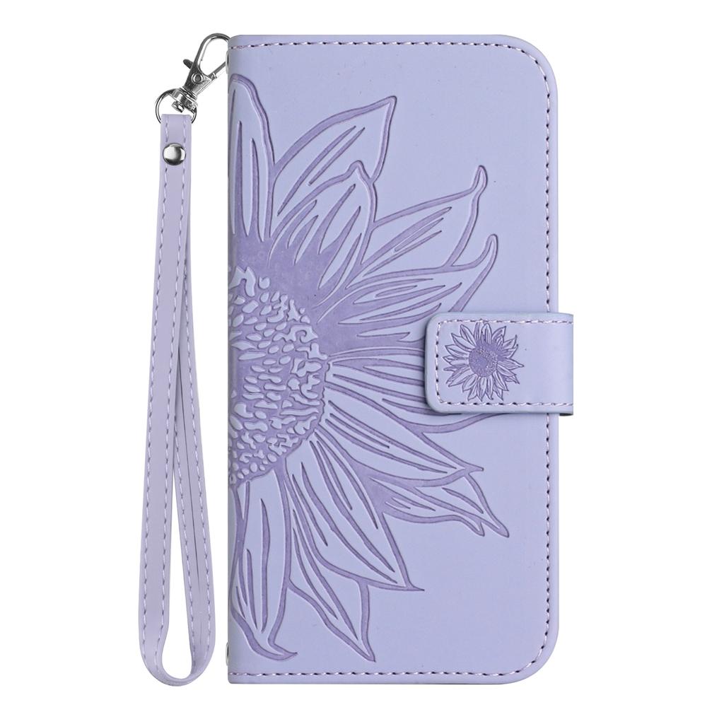 For Xiaomi 15 Pro Case Sunflower Imprint Leather Wallet Phone Cover with Wrist Strap