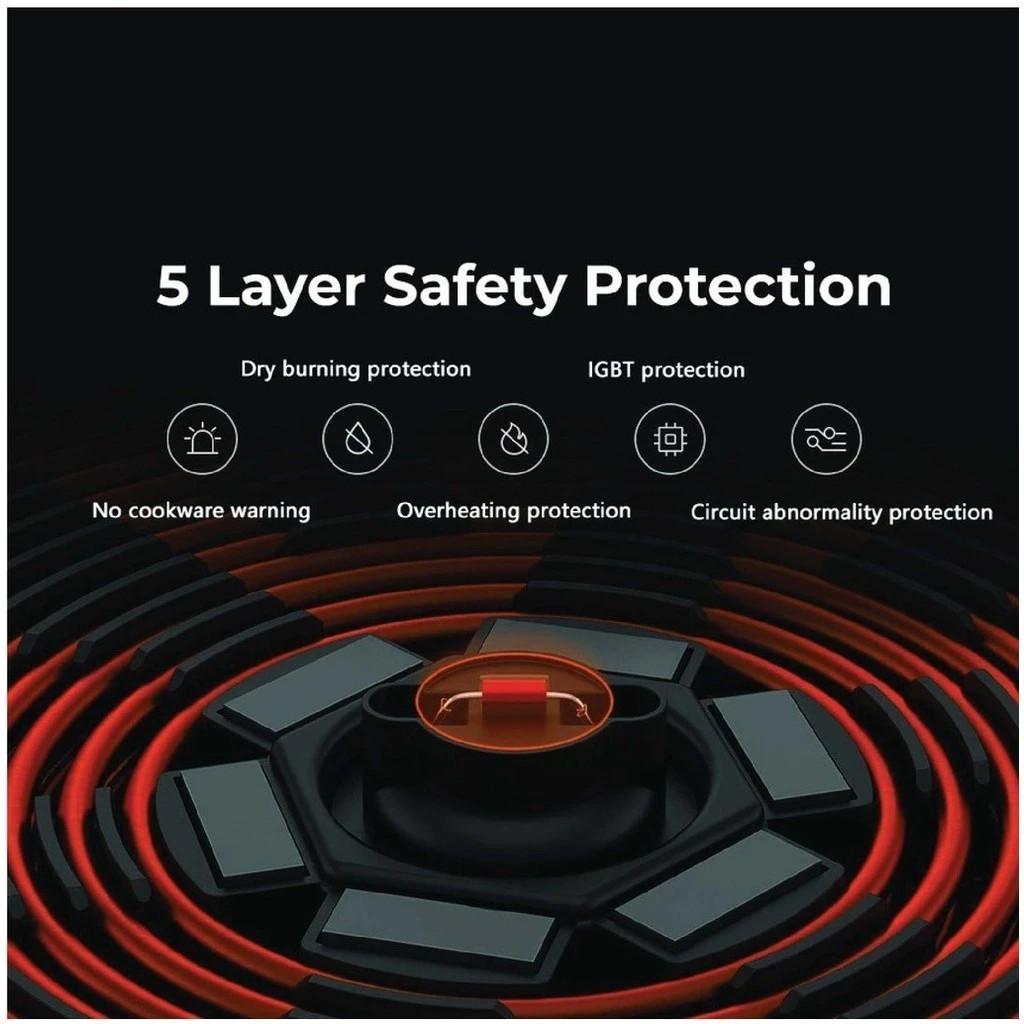 2200 Вт Многофункциональная индукционная плита Сенсорный экран Стеклянная панель Нагревательная плита Кухонный прибор для приготовления пищи