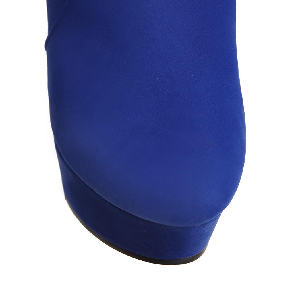 Женские короткие сапоги на высоком каблуке, модные непромокаемые однотонные короткие ботинки на платформе и толстом каблуке, большие замшевые ботинки на высоком каблуке