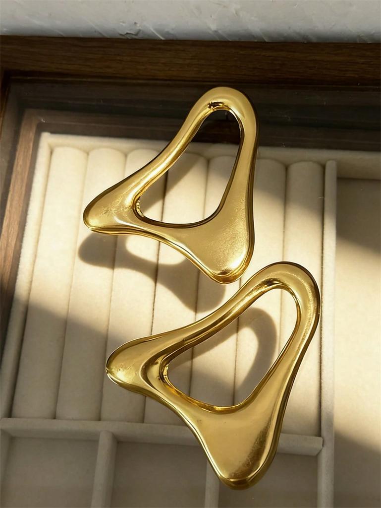 Exaggerated Metal Geometric Irregular Big Earrings for Women European Personality Party Jewelry Accessory
