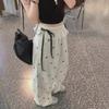 Women's Summer Lace Bow Wide-Leg Elastic Waist Pants