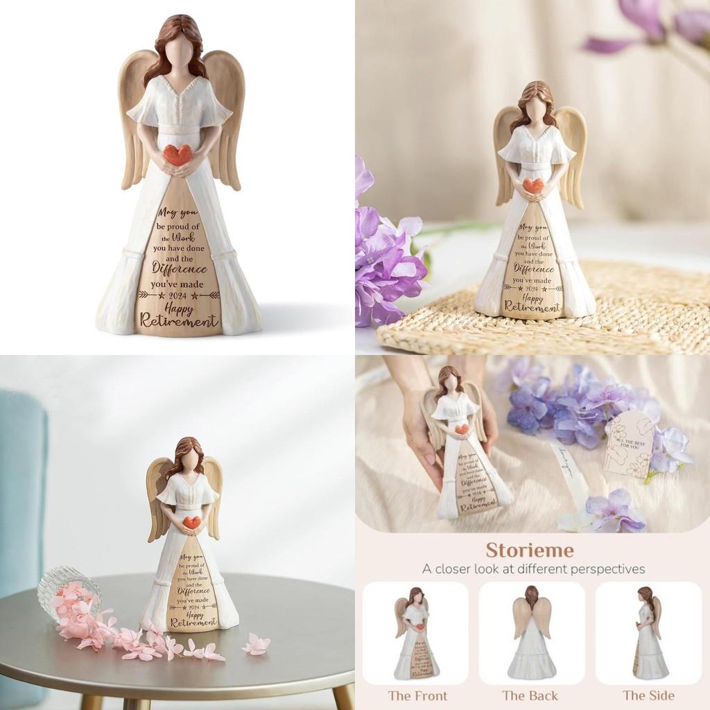 Красивая полимерная скульптура ангела, держащего сердце, идеально подходит для подарков по особым случаям.