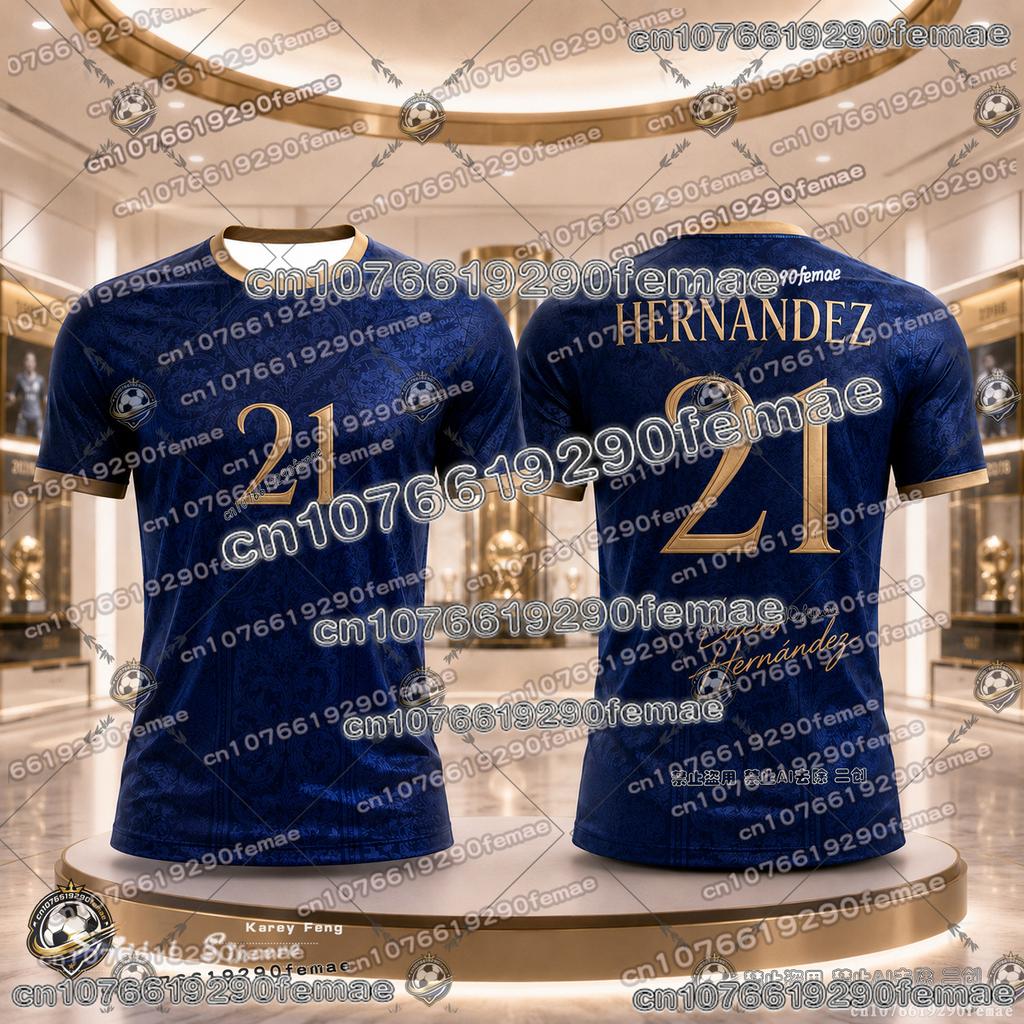 2026 Франция Футболка для болельщика Мбаппе № 10 Дембеле № 7 Детская Взрослая Быстросохнущая Высококачественная Футбольная футболка Семейный matching топ