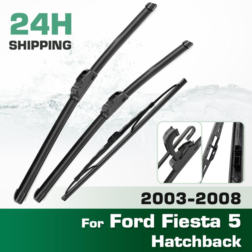 For Ford Fiesta 5 Hatchback 2003-2008 2004 2005 Wiper Front & Rear Wiper Blades Windshield Windscreen Window Brushes 22"+16"+11