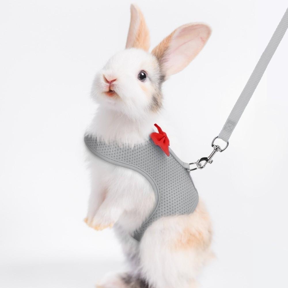 Polyester Rabbit Harness Vest Breathable Pet Walking Leash New Bunny Harness Leash Small Pets Use
