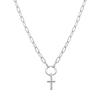 Collier Luxenter Finition En Rhodié - Croix