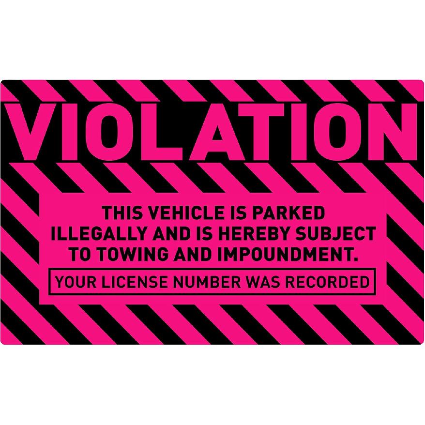 easykart labels 50 Parking Violation Sticker - Vehicle Illegally Parked Tow Notice - No Parking Warning Stickers - Scrap to Remove Neon Green 5 x 8