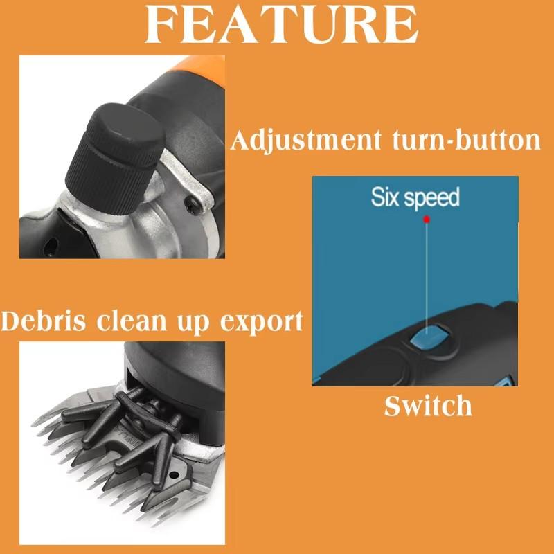 Машинка для стрижки шерсти 1600 Вт, 6 скоростей, удобная и быстрая, подходит для различных типов шерсти