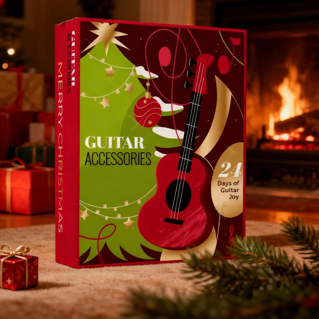 Advent Calendars 2025, Guitar Player Christmas Countdown Calendar With 22 Picks And Pick Holder, Bass Ukulele Music Lover Gift