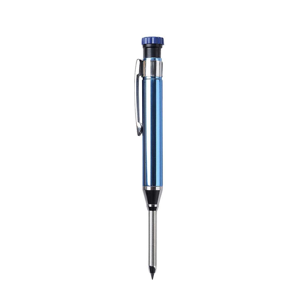 Long Head Nib Deep Hole Woodworking Metal Solid Carpenter Mechanical Pencil Set with Sharpener Construction Marking Scriber Tool