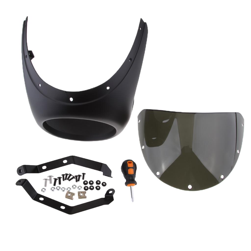 Motorcycle 7Inch Cafe Racer Front Headlight Fairing Screen Windscreen Windshield Cover Kits Motorcycle Headlight Fairing Screen