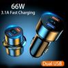 Dual USB 66W 3.1A Fast Car Charger QC3.0 Power Adapter Voltage Monitor Fast Charging For iPhone Xiaomi Samsung Huawei OPPO