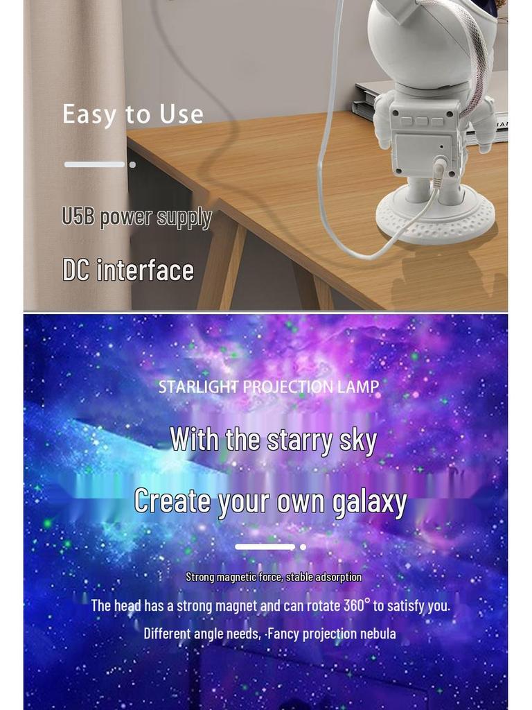Astronaut Starry Sky Projector: Creative Bluetooth Night Light & Gift for Kids