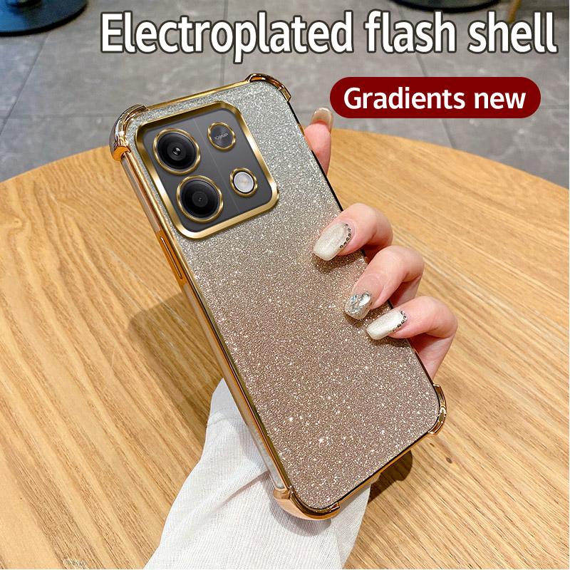 Прозрачный противоударный чехол с блестками для телефона Xiaomi Redmi Note 9 10 11 12 13 14 Pro 9S 10S 11S 10T 10A 9A 9T 9C 10C 12C 13C 14C Чехол