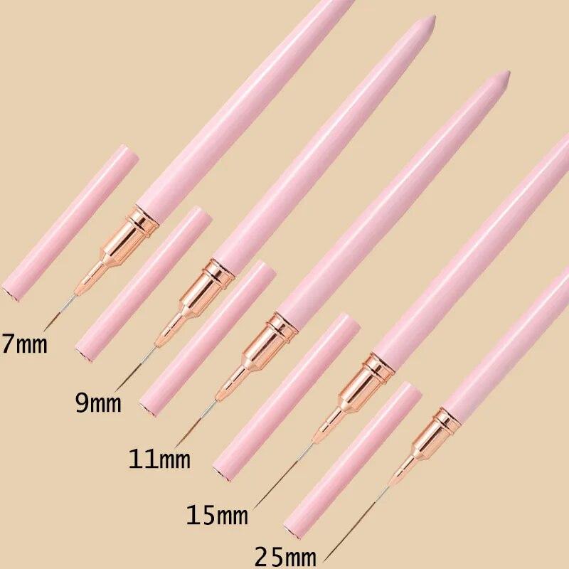 7/9/11/15/25MM Nail Liner Brush Set Handle Nail Art Pen Brush Drawing Lines Stripe Painting Flower Pen Nail Art Manicure Tools