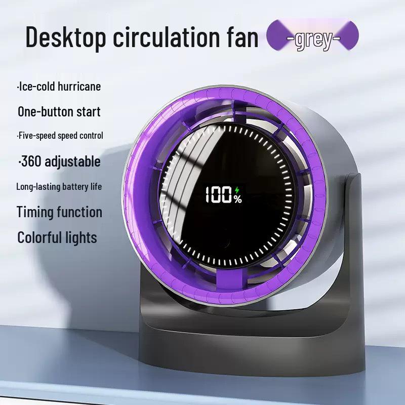 Rechargeable High-Speed Handheld Fan with Digital Display