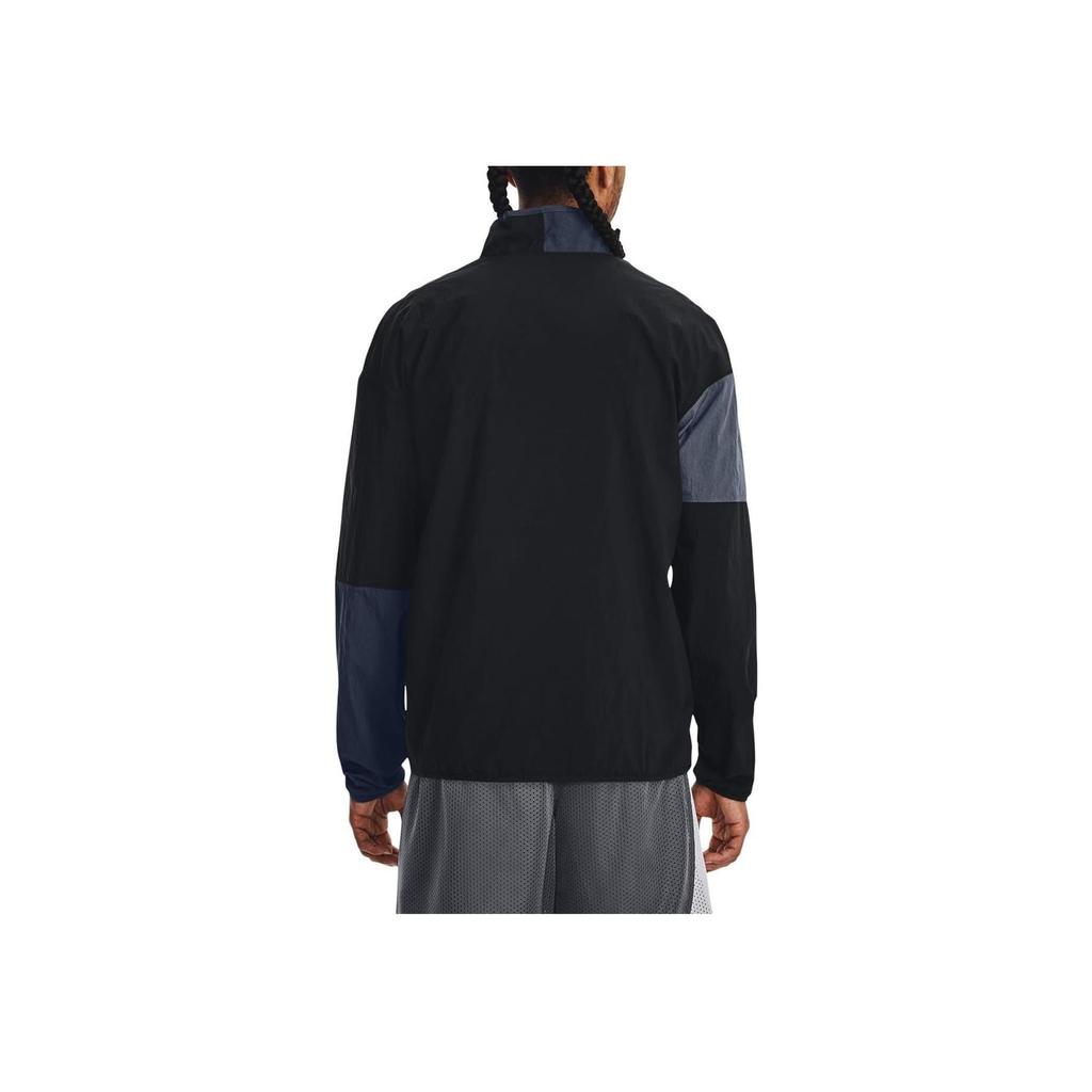 Under Armour Colorblock Logo Stand Collar Long Sleeve Jacket Men Jackets Black 1377304-001