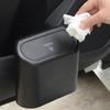 Universal Press Design Easily Install Car Trash Bin Dust Case Storage Box Black Pressing Trash Can for Car