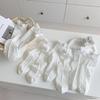 Spring and Summer Socks, White Bow Lace Lace Mid-calf Socks, Lolita Perforated Mesh Pile Socks