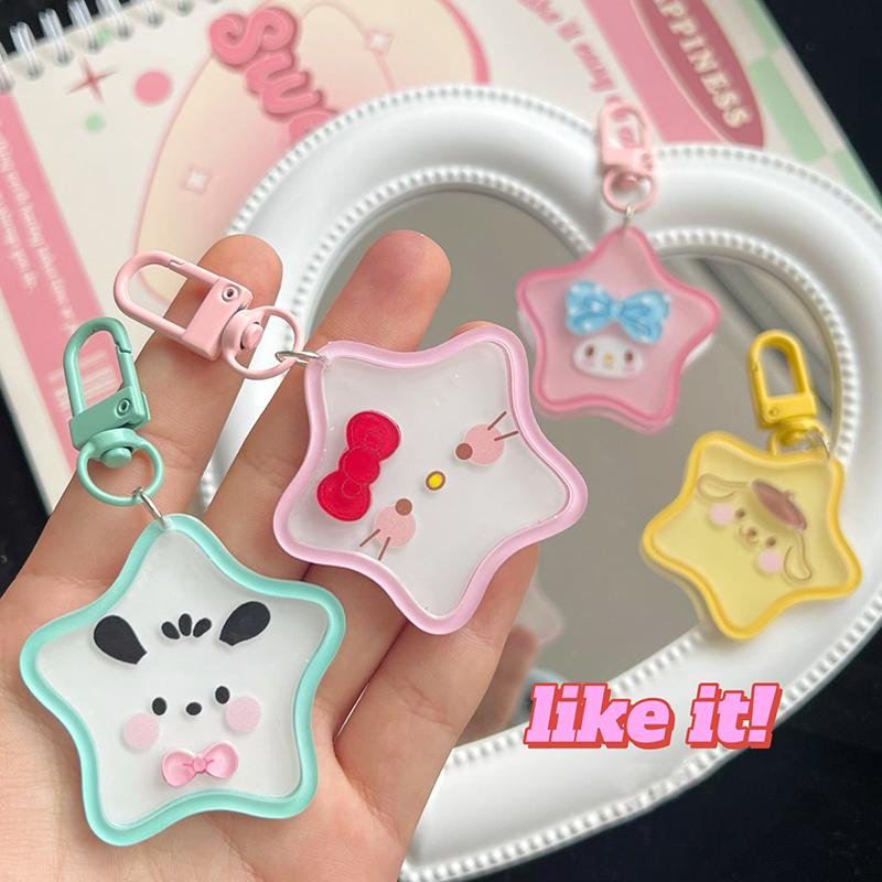 Милый мультяшный акриловый брелок Sanrio Звезда Ins Сладкая Девочка Подвеска для Школьной Сумки Брелок Подарок Другу
