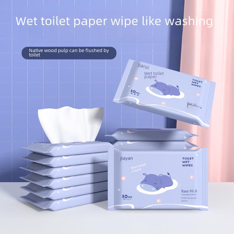 Биоразлагаемые влажные салфетки: Упаковка из 10 индивидуально упакованных детских салфеток для домашнего использования