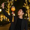 Cartoon Chinese Style Lantern Handmade with Tassel Handheld Lantern Blessing Words Spring Festival Lantern Traditional Festival