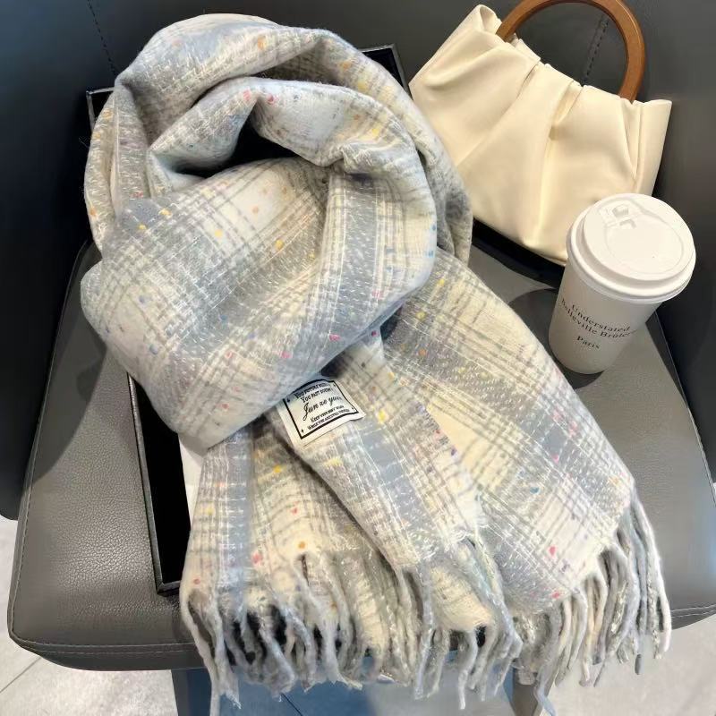 New Rainbow Jelly Bean Scarf Autumn and Winter Female Korean Atmosphere Advanced Autumn and Winter Student Scarf