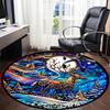 1pc Winter Wonderland Chair Carpet for Office, Round Polyester Mat, Indoor Decor for Office, Easycare Fabric, Washable Non-slip Area Carpet